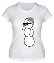 Женская футболка Крутой снеговик фото