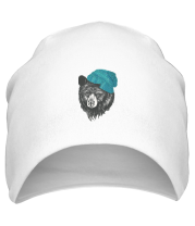 Шапка Медведь в вязанной шапке фото