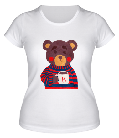 Женская футболка Медведь с какао