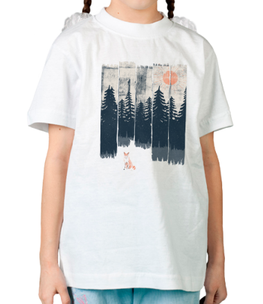 Детская футболка Лиса в лесу