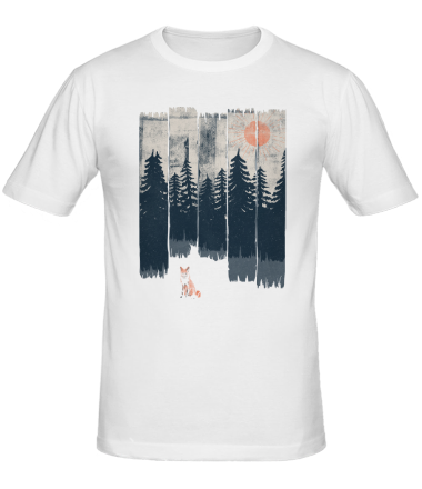 Мужская футболка Лиса в лесу