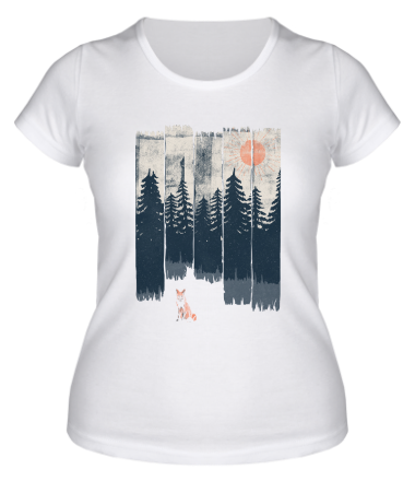 Женская футболка Лиса в лесу