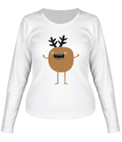 Женская футболка длинный рукав Рождественский олень фото