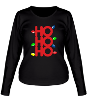 Женская футболка длинный рукав Хо хо хо, с рождеством фото