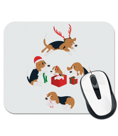 Коврик для мыши Рождественские пёсики