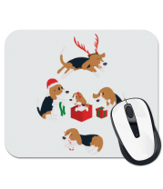 Коврик для мыши Рождественские пёсики фото