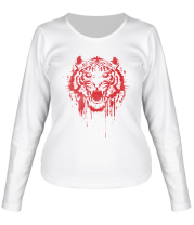 Женская футболка длинный рукав Рёв тигра фото