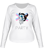 Женская футболка длинный рукав Звериная вечеринка