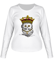 Женская футболка длинный рукав Королевская сова