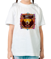Детская футболка Медведь в очках фото