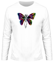 Мужская футболка длинный рукав Skull Butterfly