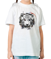 Детская футболка Белый тигр (абстракция) фото