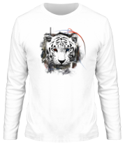 Мужская футболка длинный рукав Белый тигр (абстракция) фото