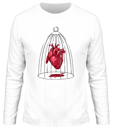 Мужская футболка длинный рукав Сердце в клетке