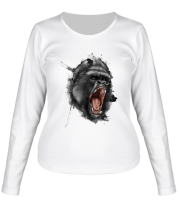 Женская футболка длинный рукав Злая горилла фото