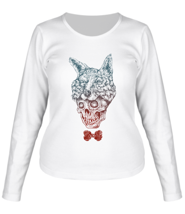 Женская футболка длинный рукав Fox skull