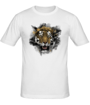 Мужская футболка Акварельный тигр фото