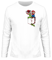 Мужская футболка длинный рукав Карманный Марио