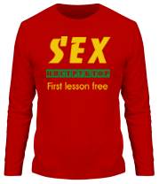 Мужская футболка длинный рукав Секс-инструктор фото