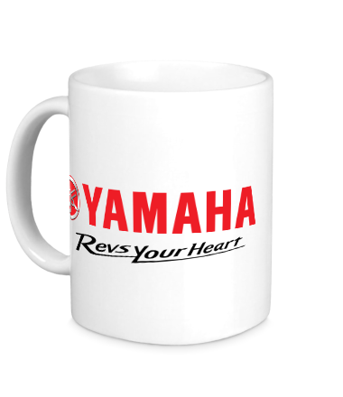 Кружка Yamaha. Revs your heart.