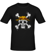 Мужская футболка Флаг пиратов соломенной шляпы фото