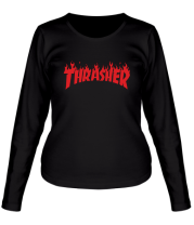 Женская футболка длинный рукав Thrasher fire фото