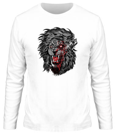 Мужская футболка длинный рукав Зомби лев
