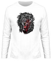 Мужская футболка длинный рукав Зомби лев фото