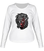 Женская футболка длинный рукав Зомби лев фото