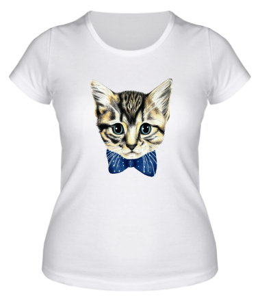 Женская футболка Котёнок в бабочке