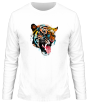 Мужская футболка длинный рукав Tiger in the paint фото