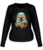 Женская футболка длинный рукав Космический ленивец фото