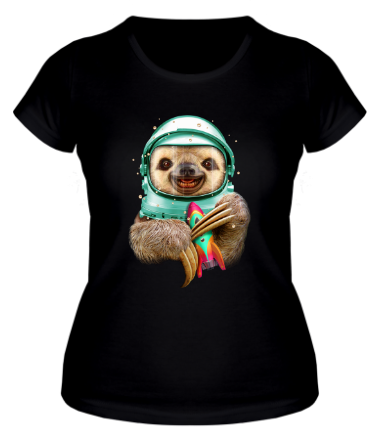 Женская футболка Космический ленивец