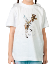 Детская футболка Жирафа смывает водой фото