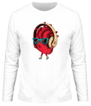 Мужская футболка длинный рукав Сердце в наушниках (original)