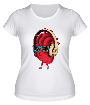Женская футболка Сердце в наушниках (original)