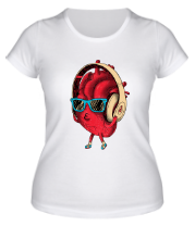 Женская футболка Сердце в наушниках (original) фото