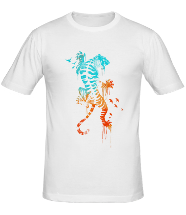 Мужская футболка Тигр акварелью
