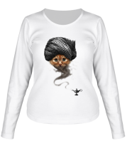 Женская футболка длинный рукав Кот-джин фото