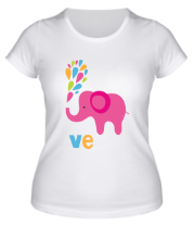 Женская футболка Влюблённый слоник (женская)