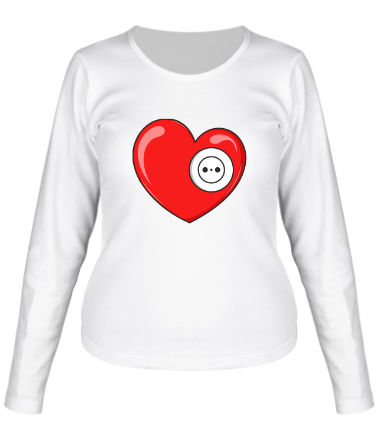 Женская футболка длинный рукав Сердце с розеткой