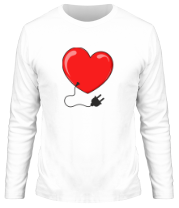 Мужская футболка длинный рукав Сердце с штепсель фото