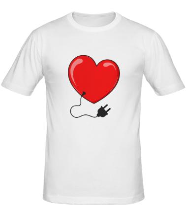 Мужская футболка Сердце с штепсель