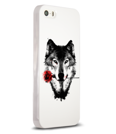 Чехол для iPhone Волк с розой
