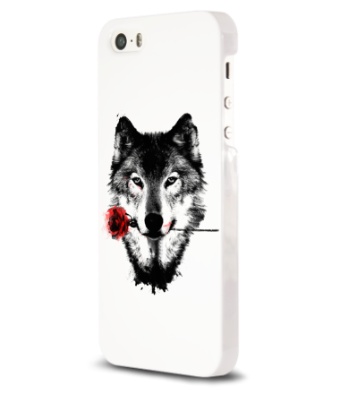 Чехол для iPhone Волк с розой