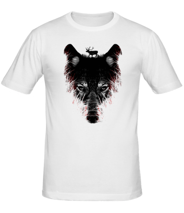 Мужская футболка Волк на охоте