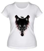 Женская футболка Волк на охоте фото