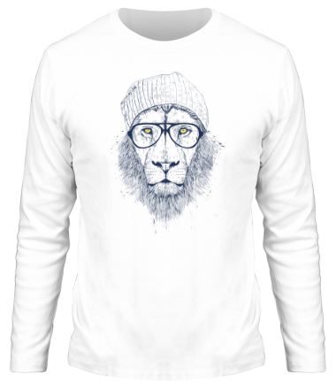 Мужская футболка длинный рукав Модный лев