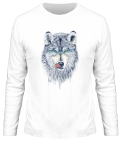 Мужская футболка длинный рукав Облизывающийся волк фото