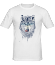 Мужская футболка Облизывающийся волк фото